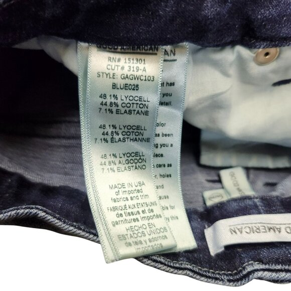 Good American Womens 10/30 Good Waist Crop Jeans Blue High Rise Dark Wash Denim - Picture 9 of 16